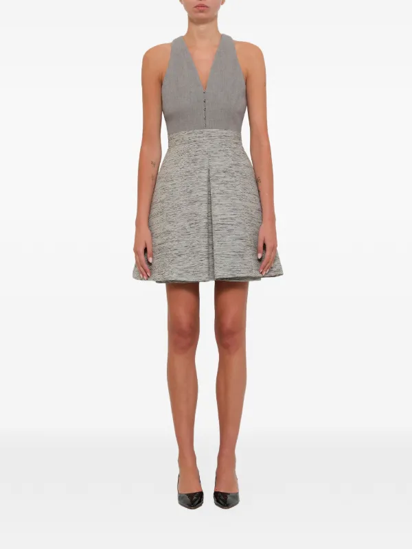 Alexander McQueen V-neck Mini Dress in Grey