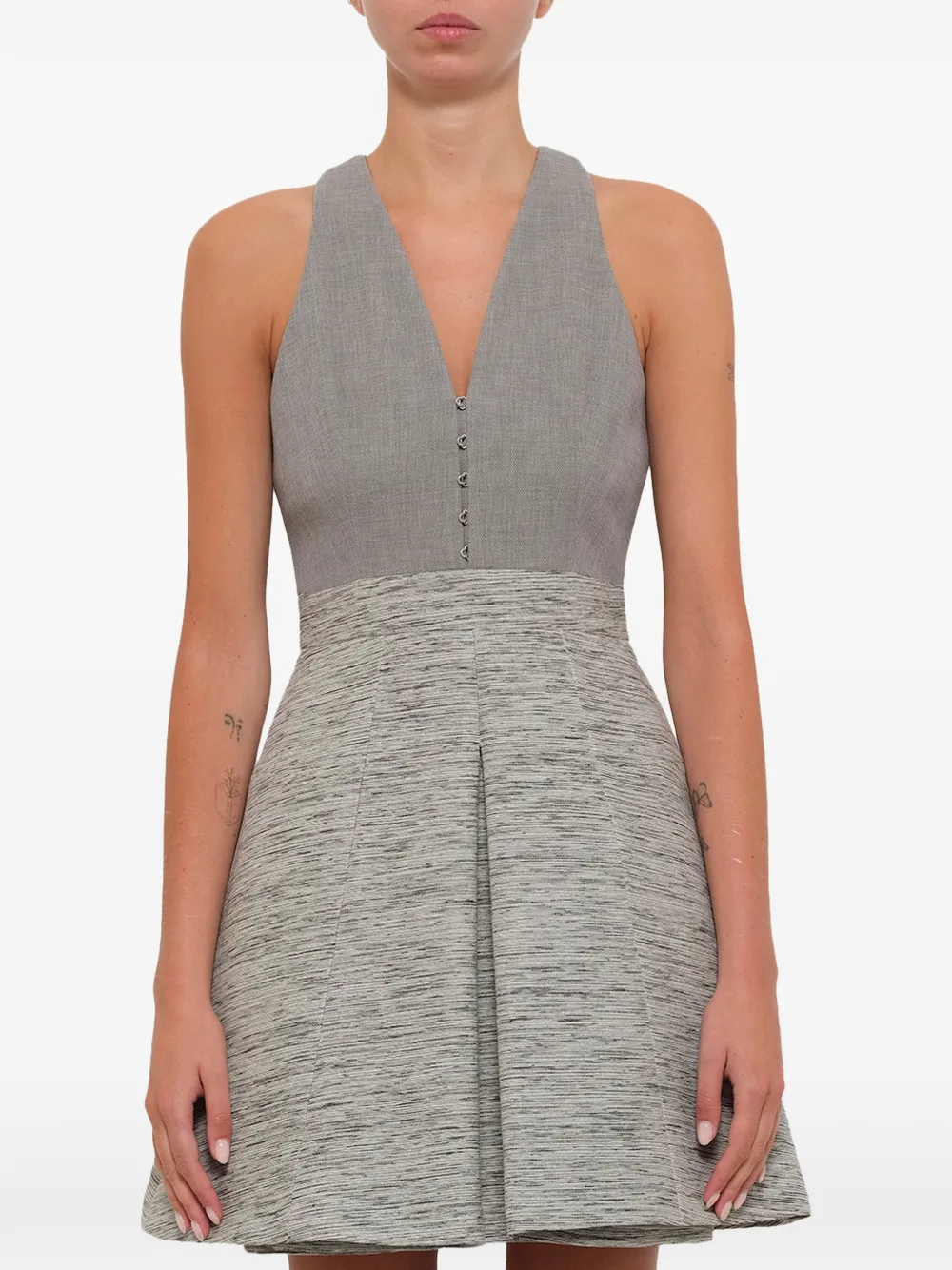  Alexander Mcqueen Kleid Mit V Ausschnitt   Grau 