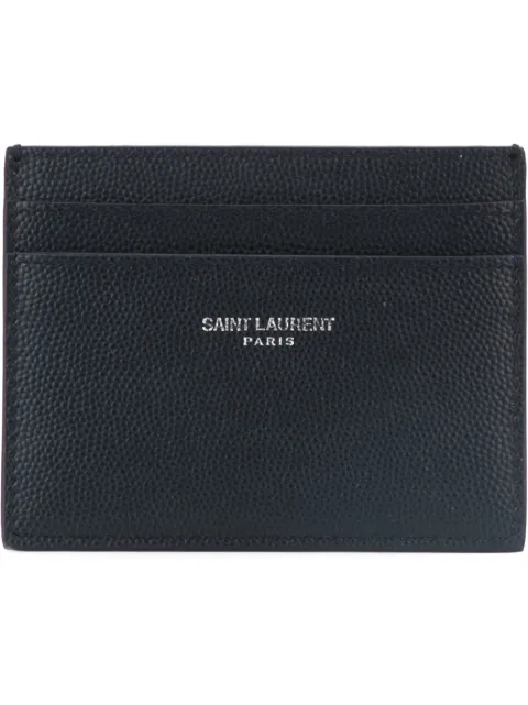 Click to view more detailed imagery on our partner's website Saint Laurent Card Case In Grain De Poudre Embossed Leather In Black