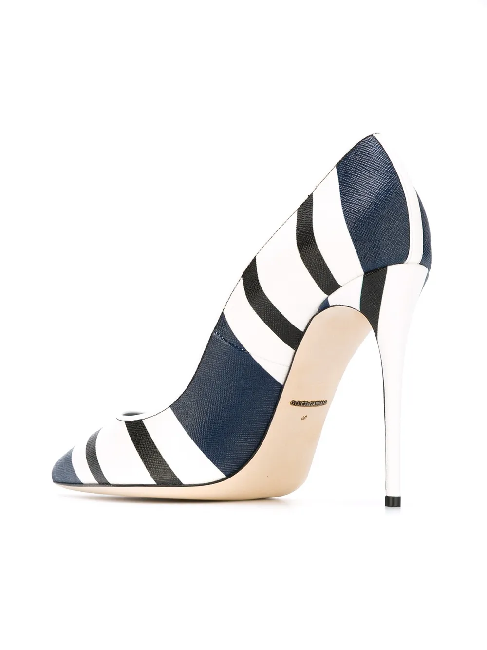 dolce & gabbana 条纹高跟鞋