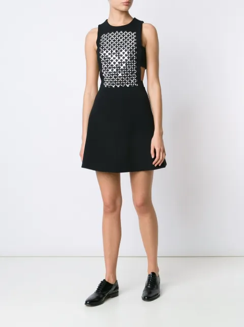 David Koma mirror and crystal A-line dress