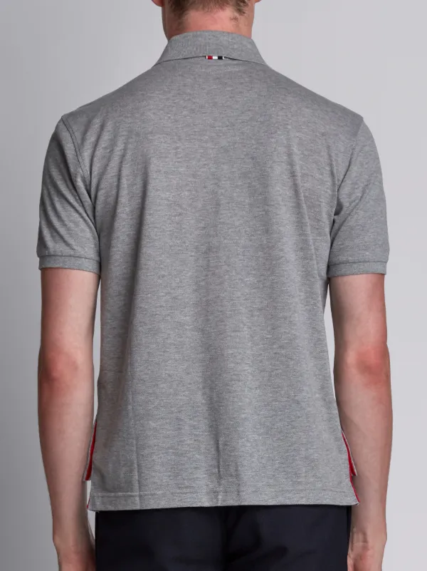 Short Sleeve Polo Shirt In Light Grey Pique