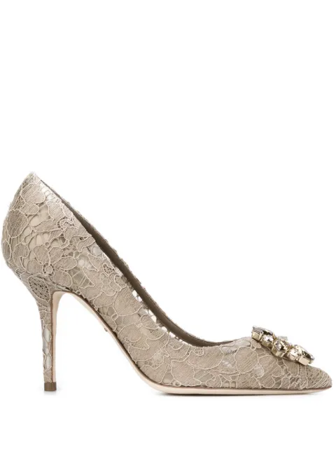 Dolce & Gabbana Rainbow Lace 90mm brooch-detail pumps Women