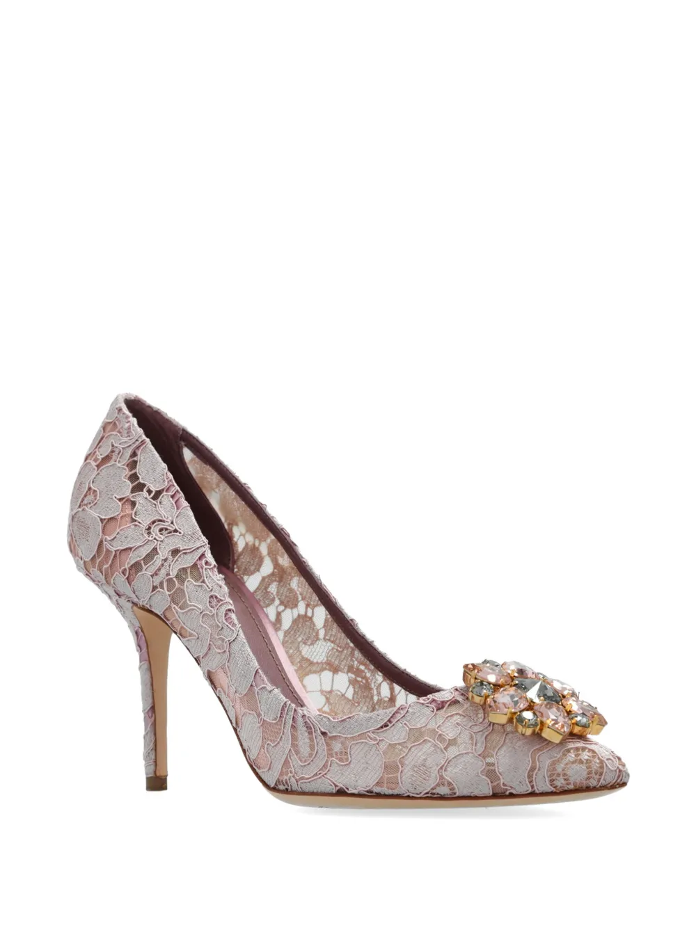  Dolce & Gabbana Bellucci Pumps Mit Brosche   Rosa 
