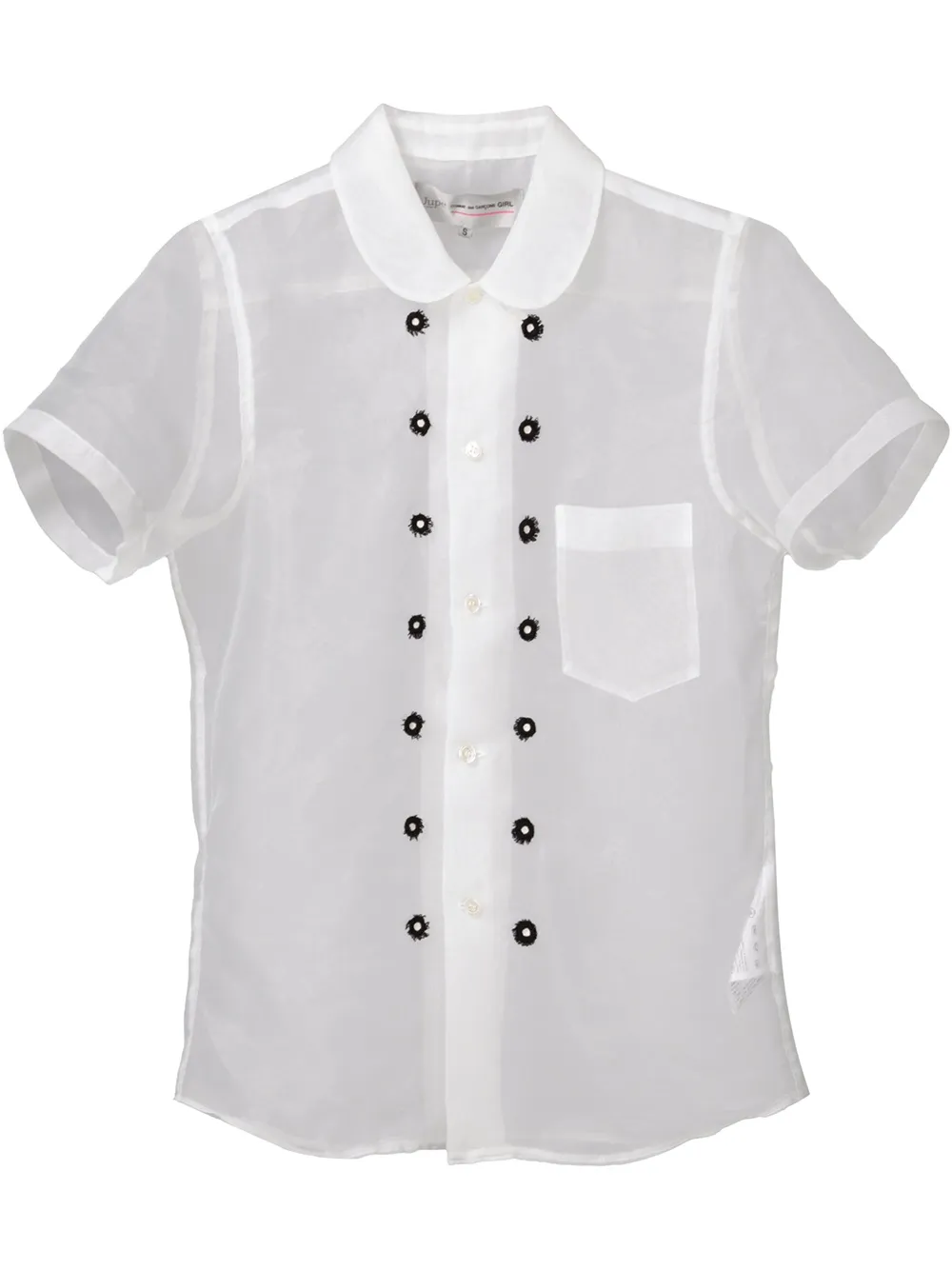 Comme Des Garçons Girl sheer button detail blouse - Bianco