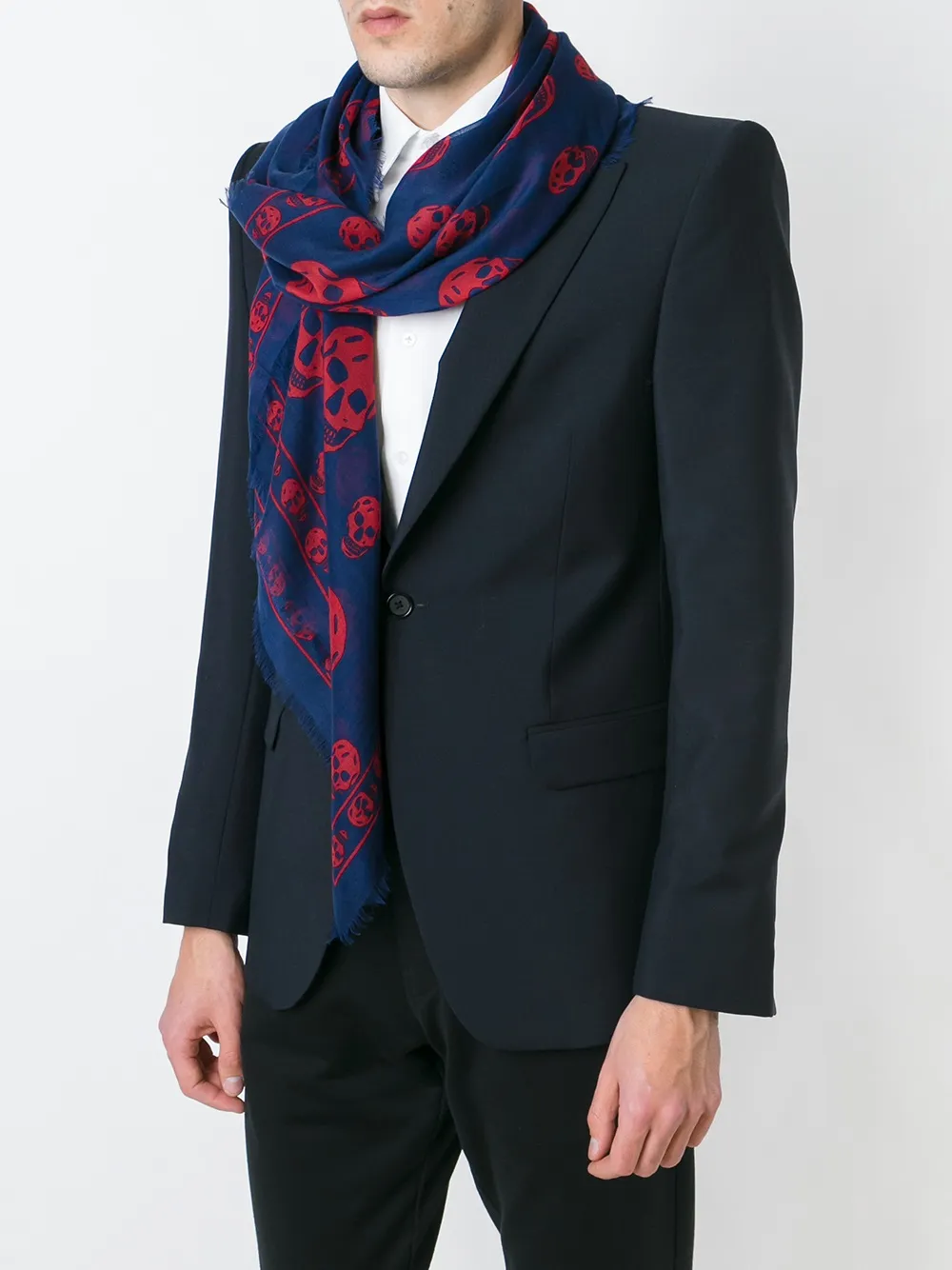 Alexander McQueen 'Skull' scarf - Blauw