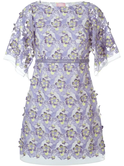 Giamba embroidered sheer floral dress