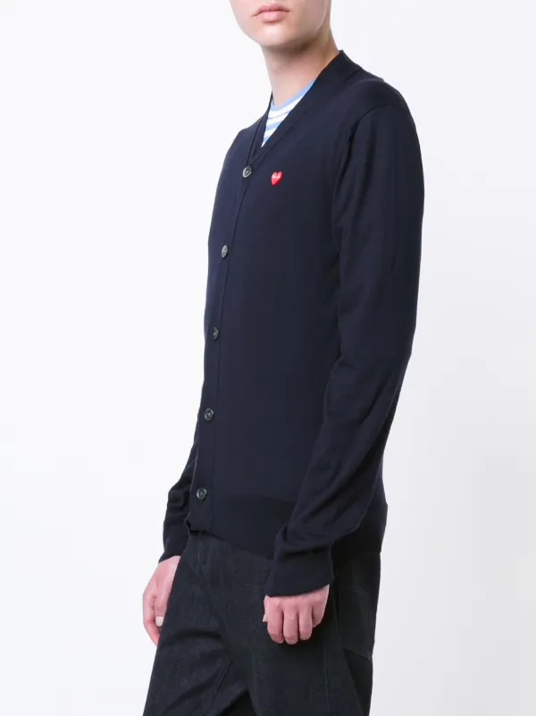 本日限定価格PLAY カーディガン M ネイビー ハートロゴ COMME des GARCONS】PLAY ハートロゴ カーディガン CREWネック