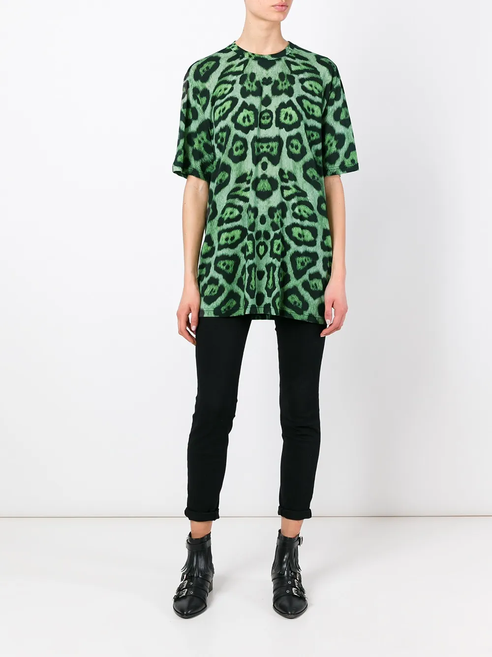  Givenchy Camiseta Con Estampado De Leopardo - Verde 