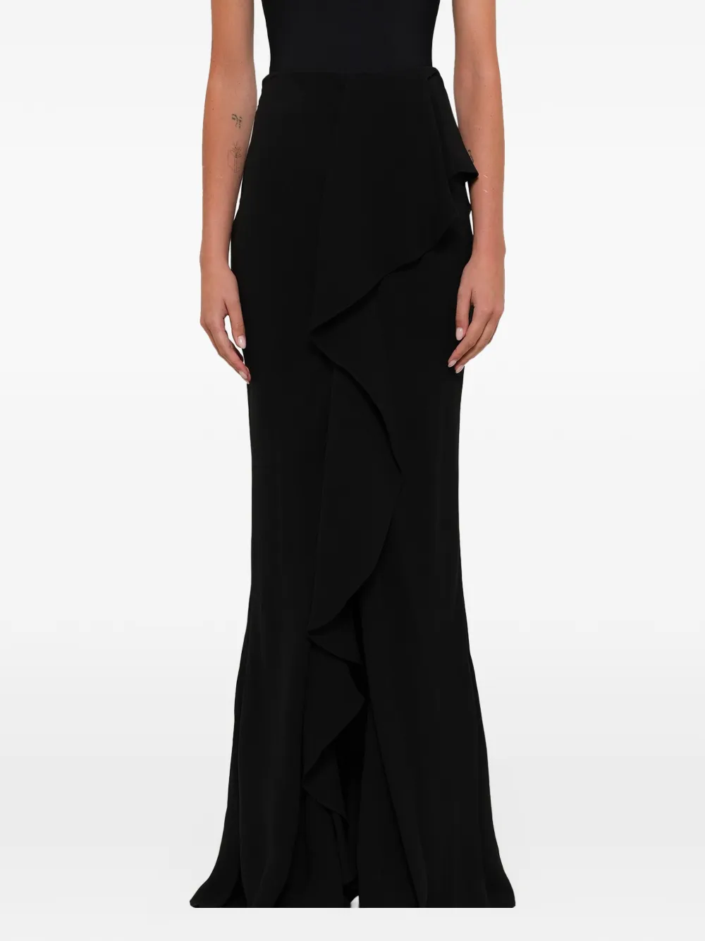 Alexander McQueen ruffled maxi skirt - Nero