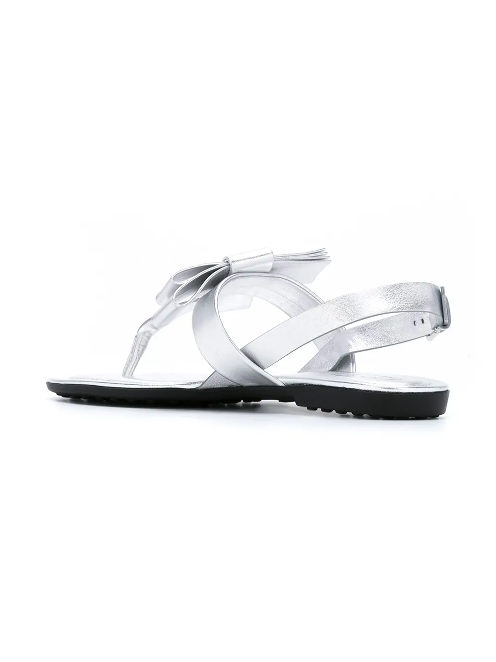Tod's bow detail metallic sandals