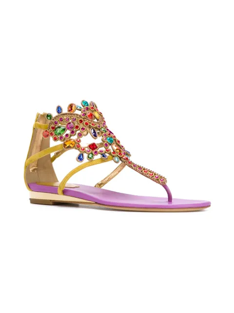 RenÃ© Caovilla Crystal Embellished Thong Sandals - Farfetch