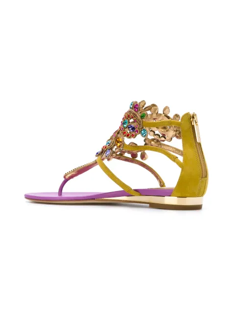 RenÃ© Caovilla Crystal Embellished Thong Sandals - Farfetch