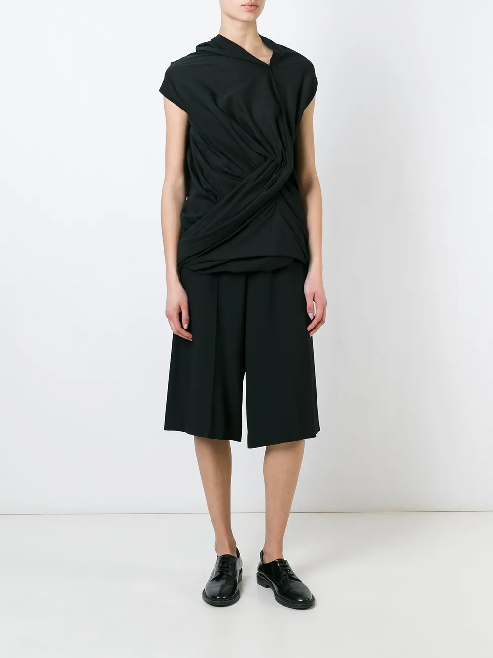  Junya Watanabe Draped Asymmetric T-shirt - Black 