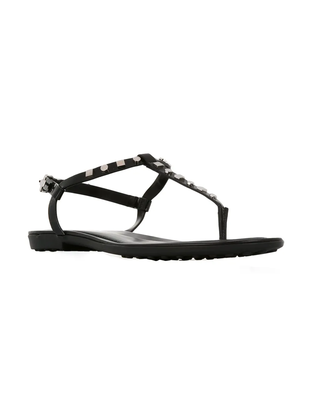 Tod's studded flat sandals Zwart