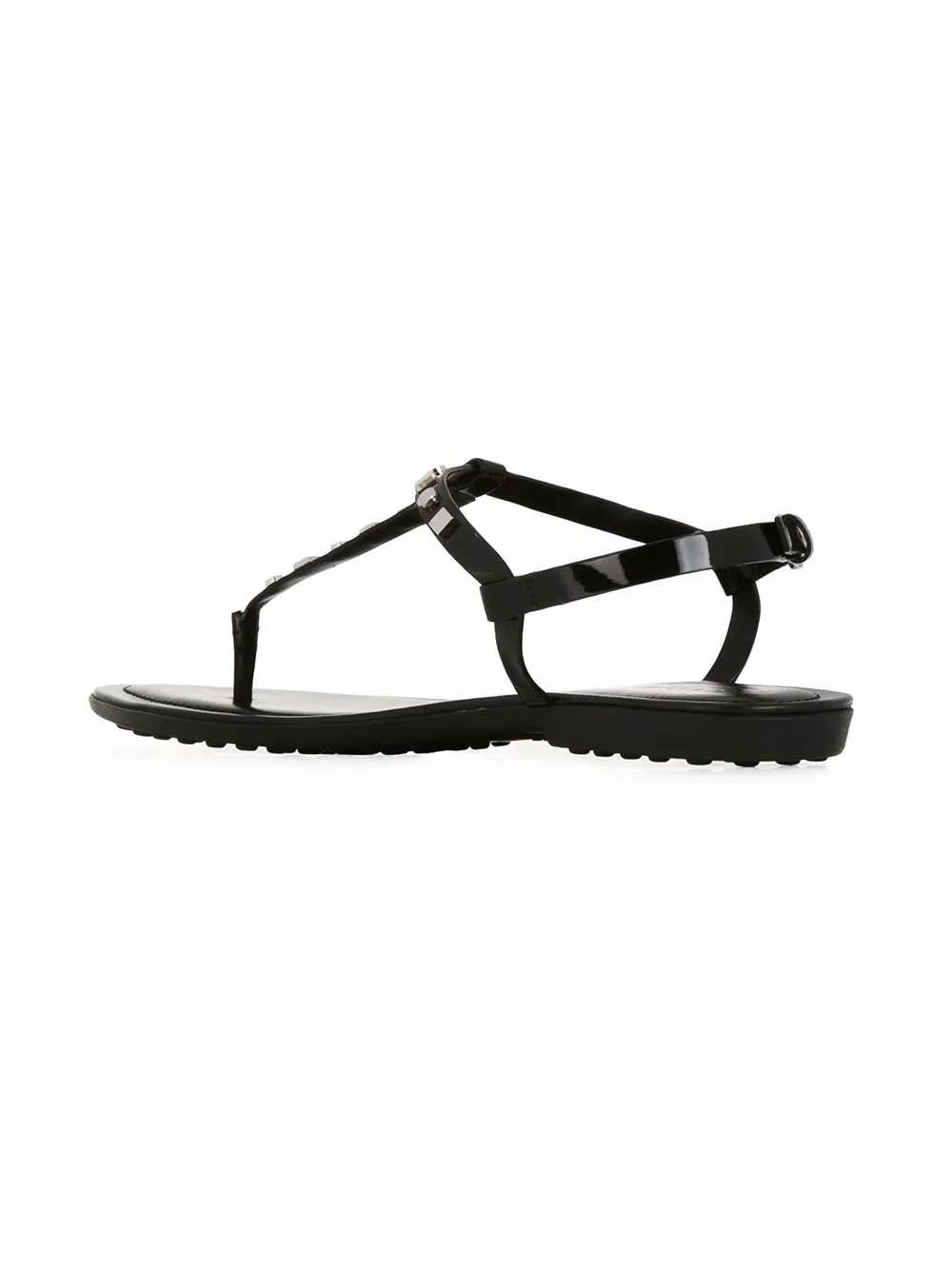 Tod's studded flat sandals Zwart