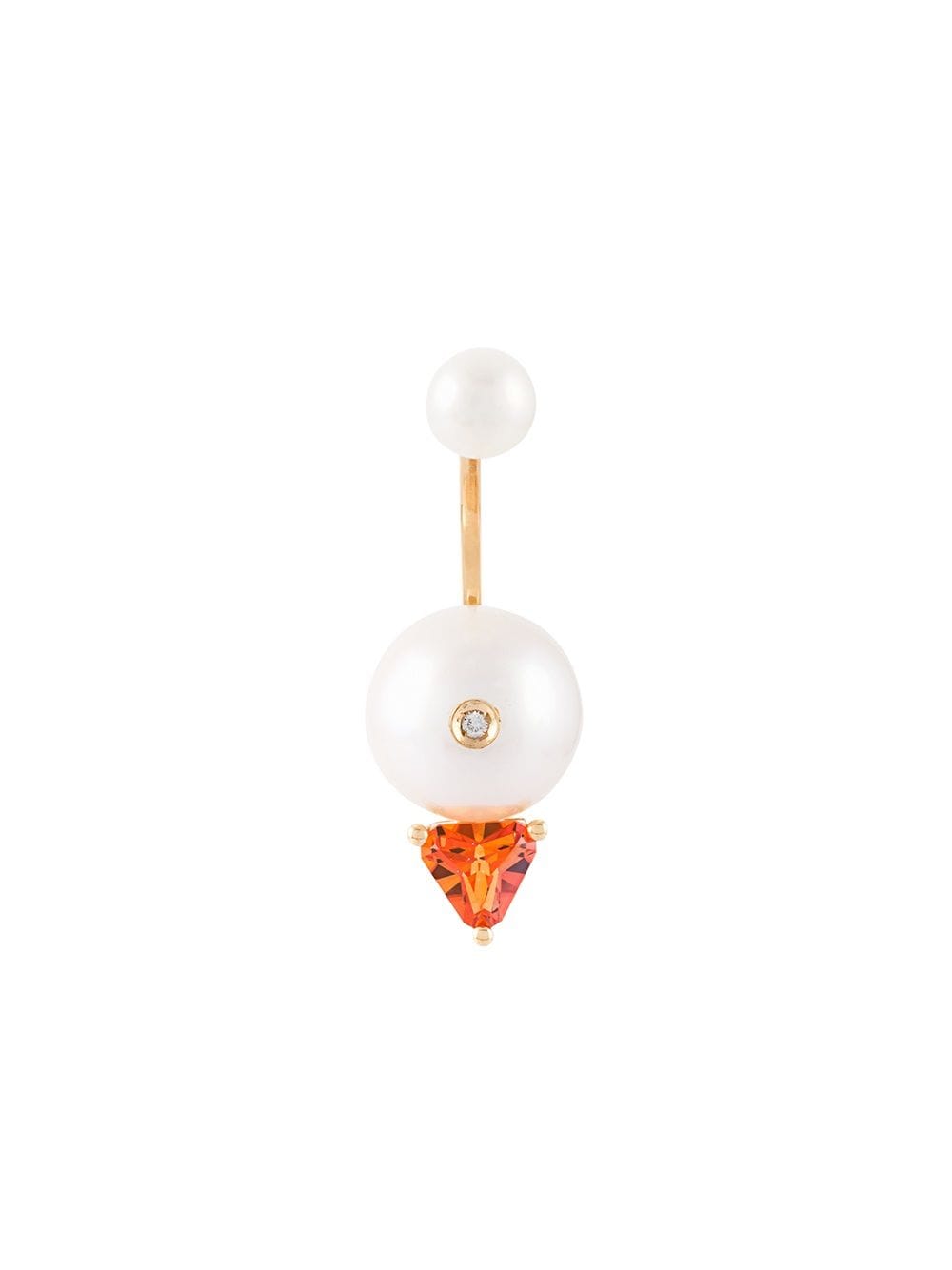  Delfina Delettrez 'trillion' Diamond Earring - Metallic 