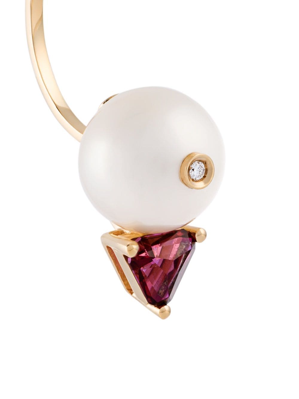 Shop Delfina Delettrez 'trillion' Diamond Earring In Red