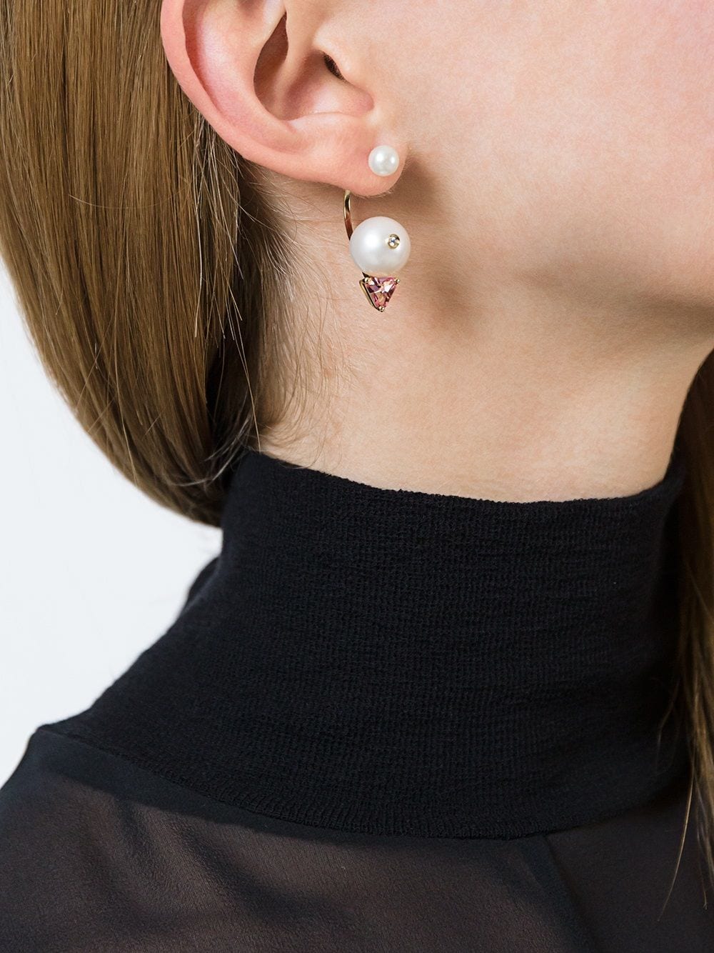 Delfina Delettrez 'Trillion' diamond earring - Wit