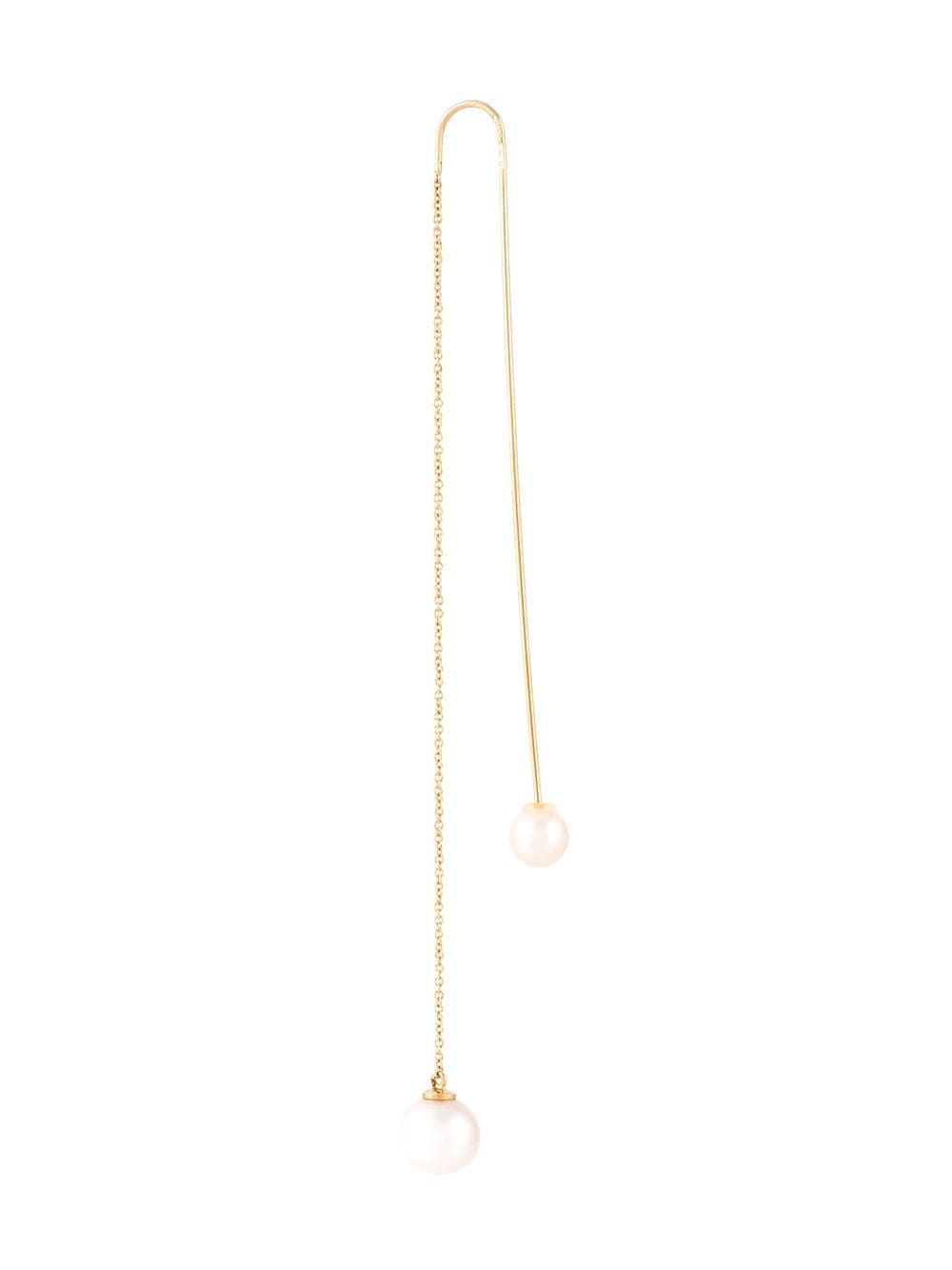 Shop Delfina Delettrez 18kt Gold Fishing For Compliments Pearl Earring In Metallic