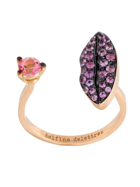 DELFINA DELETTREZ 'LIPS PIERCING' SAPPHIRE RING
