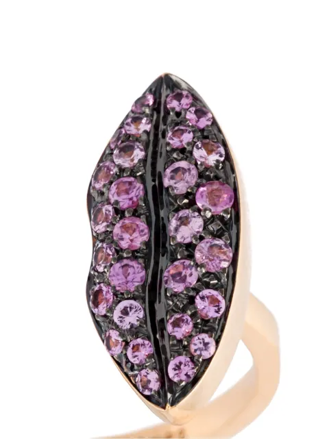 DELFINA DELETTREZ 'LIPS PIERCING' SAPPHIRE RING