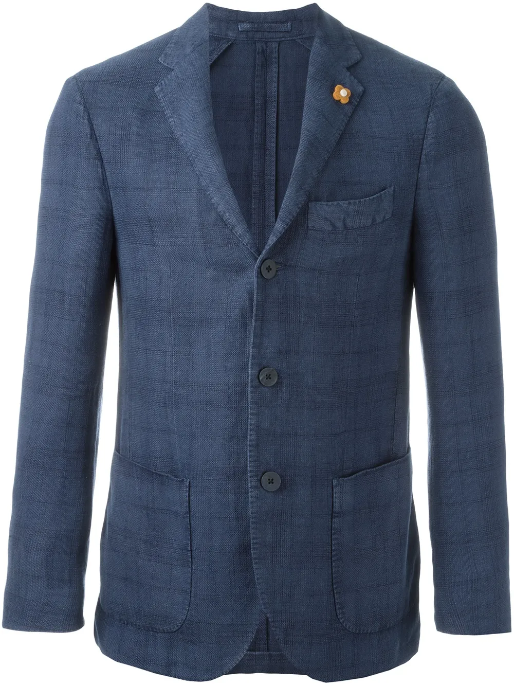 Lardini soft check blazer - Blu