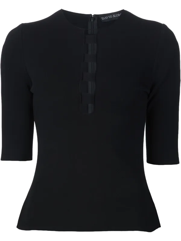 David Koma Cut Out Panel Top in Black