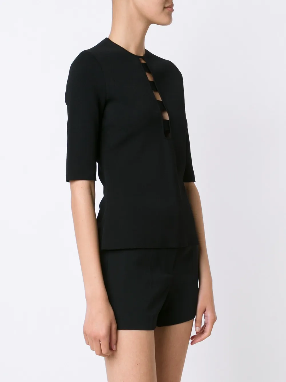 David Koma cut out panel top Zwart