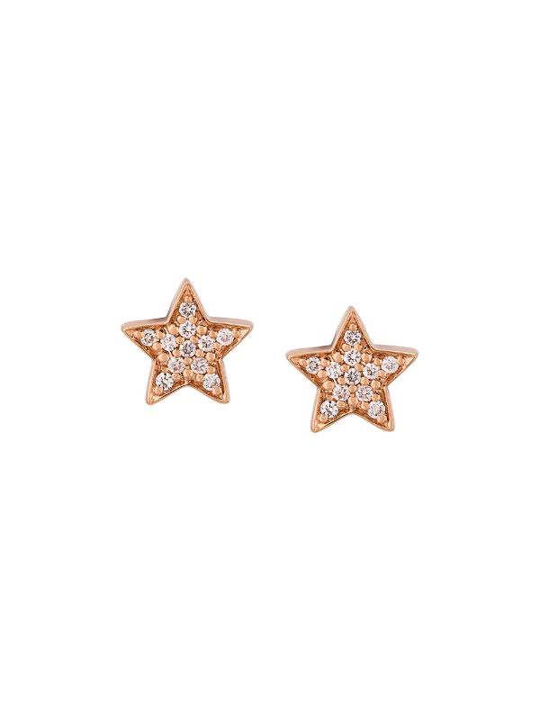 gold diamond star earrings