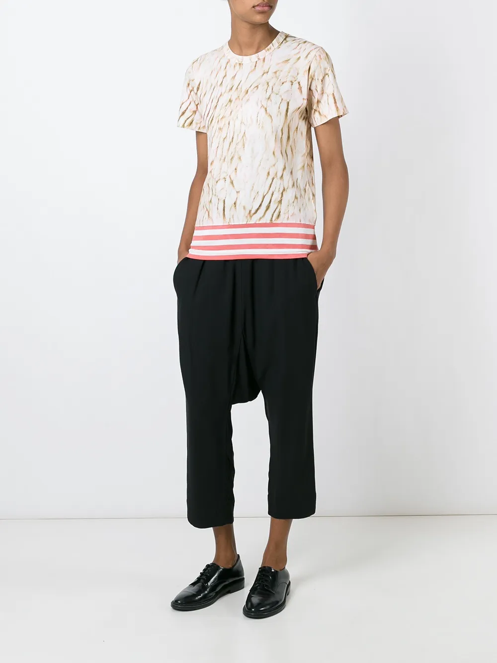  Comme Des Garçons T Shirt Mit Abstraktem Print   Weiß 