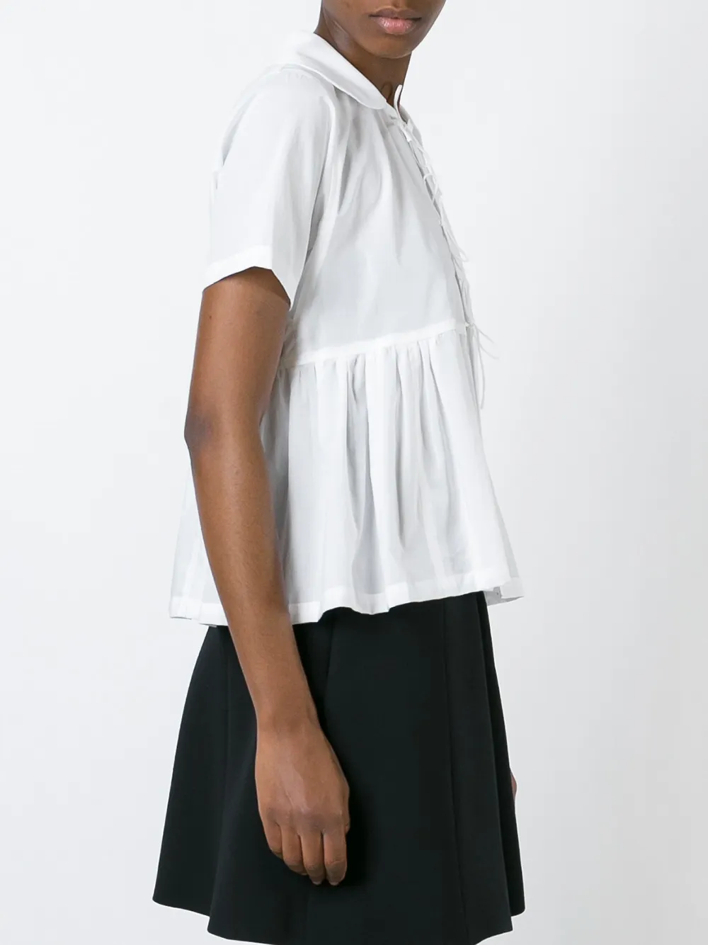 Comme Des Garçons Comme Des Garçons lace-up detail flared shirt Wit