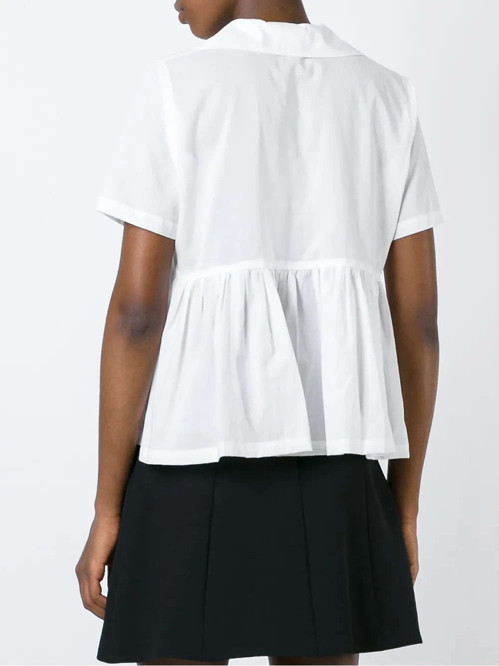 Comme Des Garçons Comme Des Garçons lace-up detail flared shirt Wit