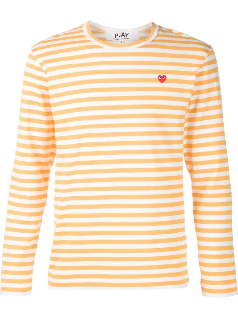 Comme Des Garçons Play heart logo striped T-shirt