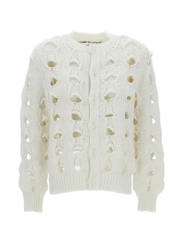 Comme des Garçons Buttoned Cardigan in Blue