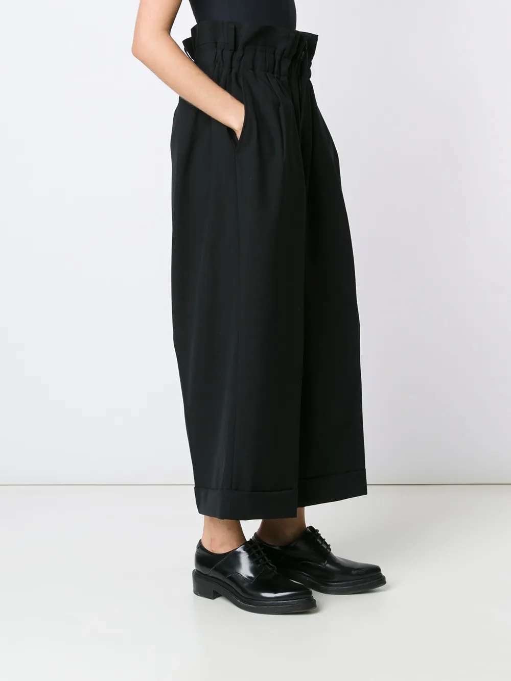  Comme Des Garçons High-waisted Cropped Trousers - Black 