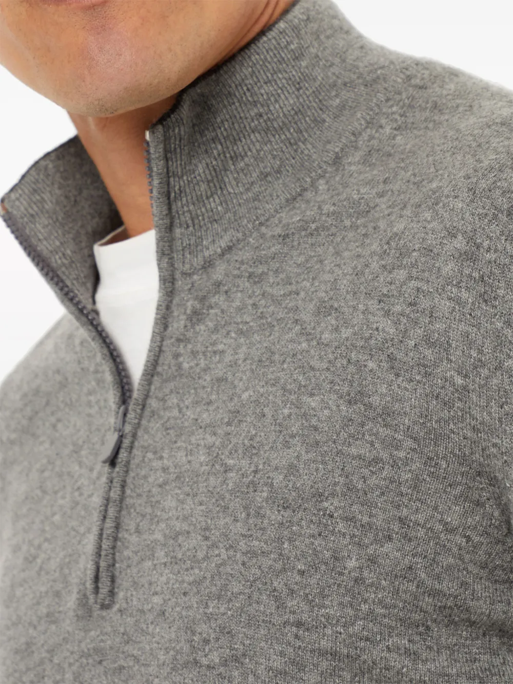 Brunello Cucinelli Half Zip Sweater In Grey