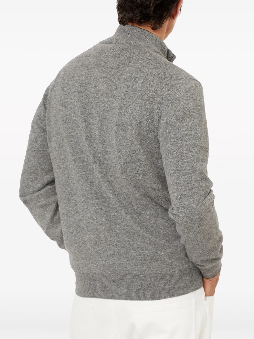 Brunello Cucinelli Half Zip Sweater In Grey