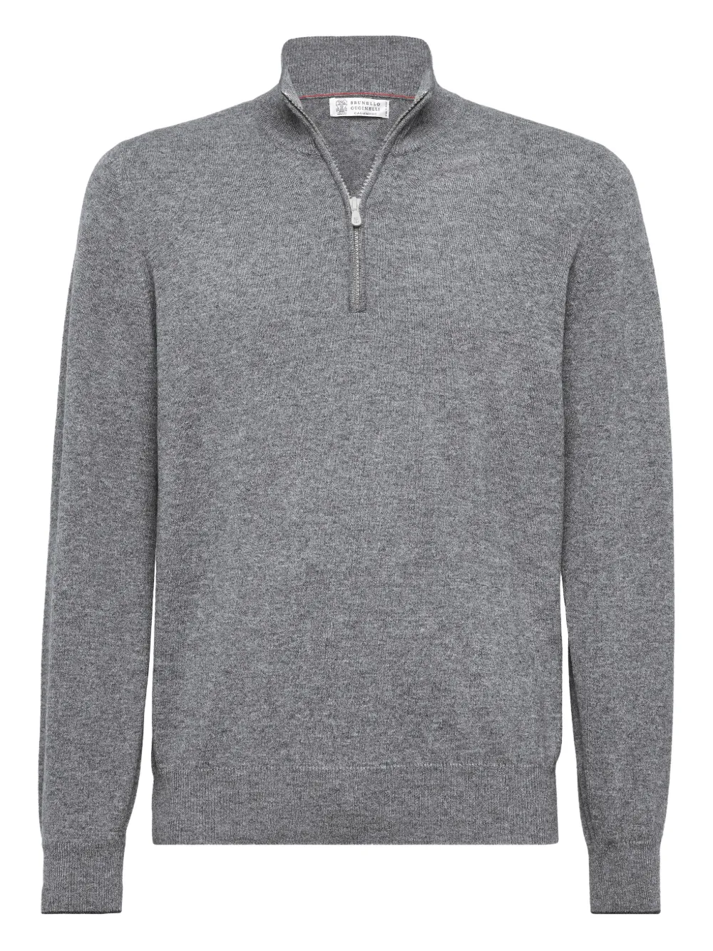 Brunello Cucinelli zip-fastening cashmere sweater | Grey | Image 1
