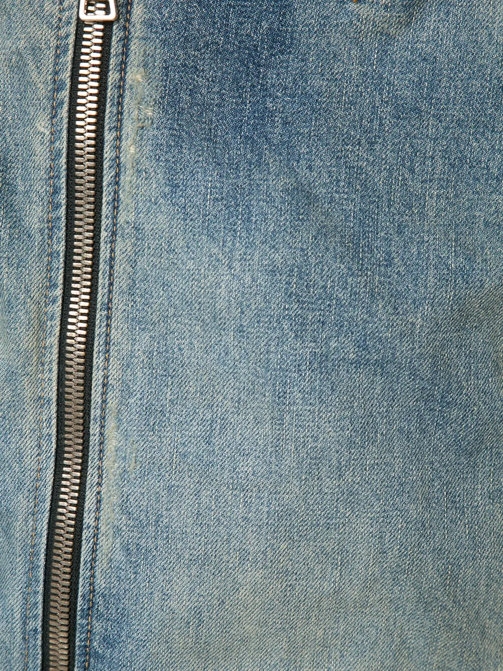 Balmain destroyed denim biker jacket Blauw