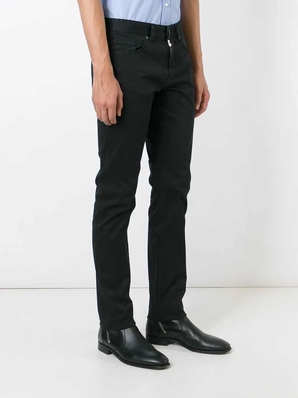 BOSS slim fit trousers Zwart