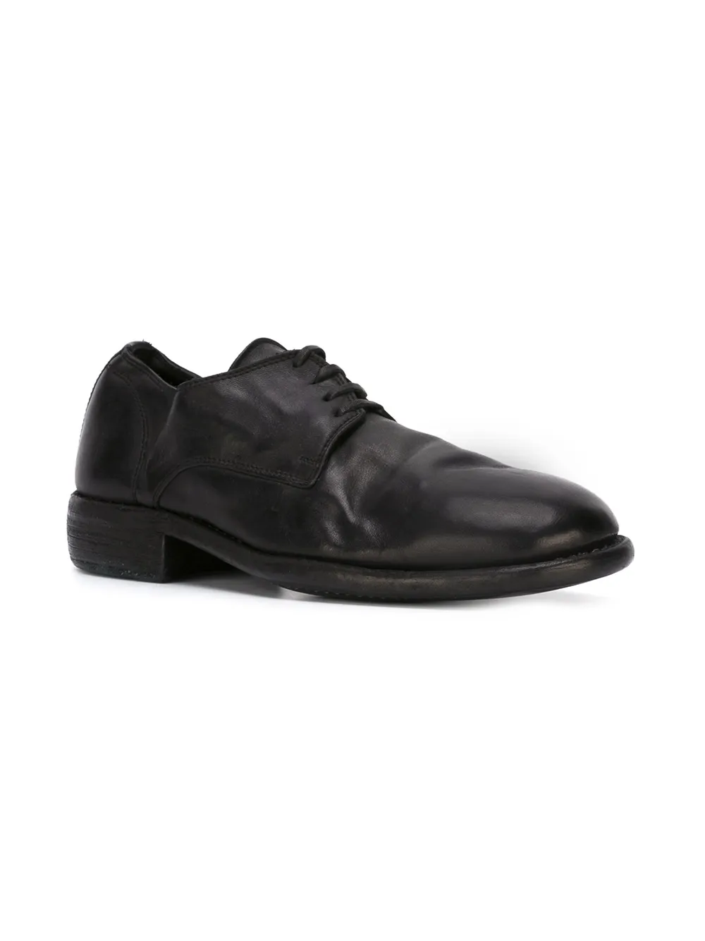 Guidi distressed lace-up shoes Black