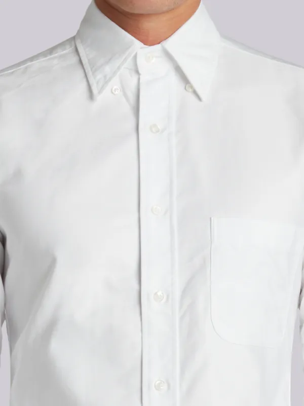 Classic Long Sleeve Shirt In White Oxford