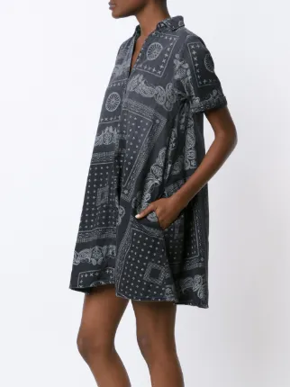 Shop by category Heathers Bandana Shirt Dress, from our Resort Swim 19 Collection, in Bandana print developed by Zimmermann. Linen shirt dress with front button closure, puff shoulders, blouson sleeves and elongated cuffs. Comes with removable belt in matching print.