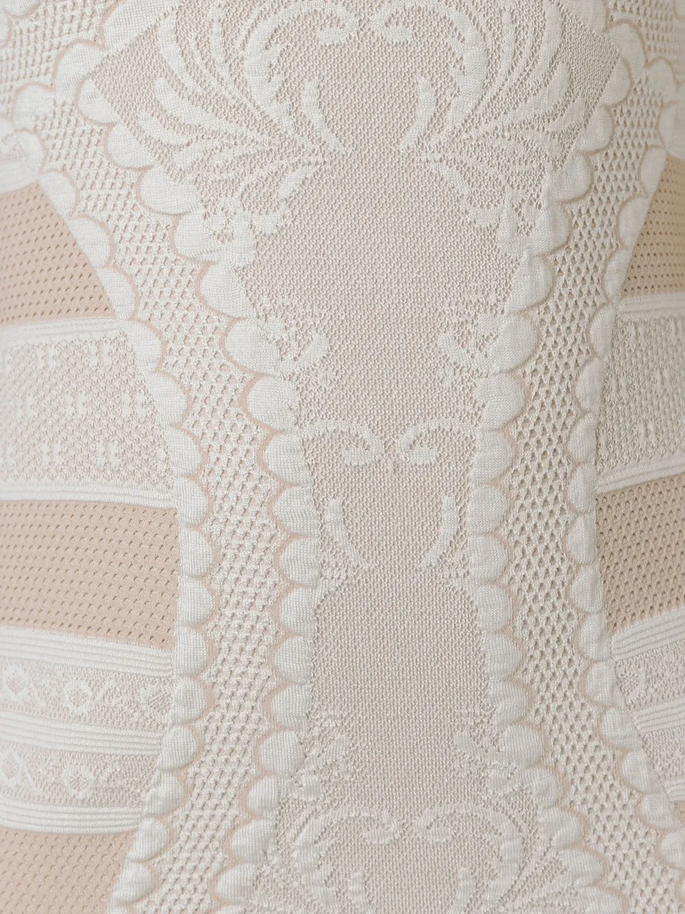 Alexander McQueen Victorian lace knit mini dress Beige