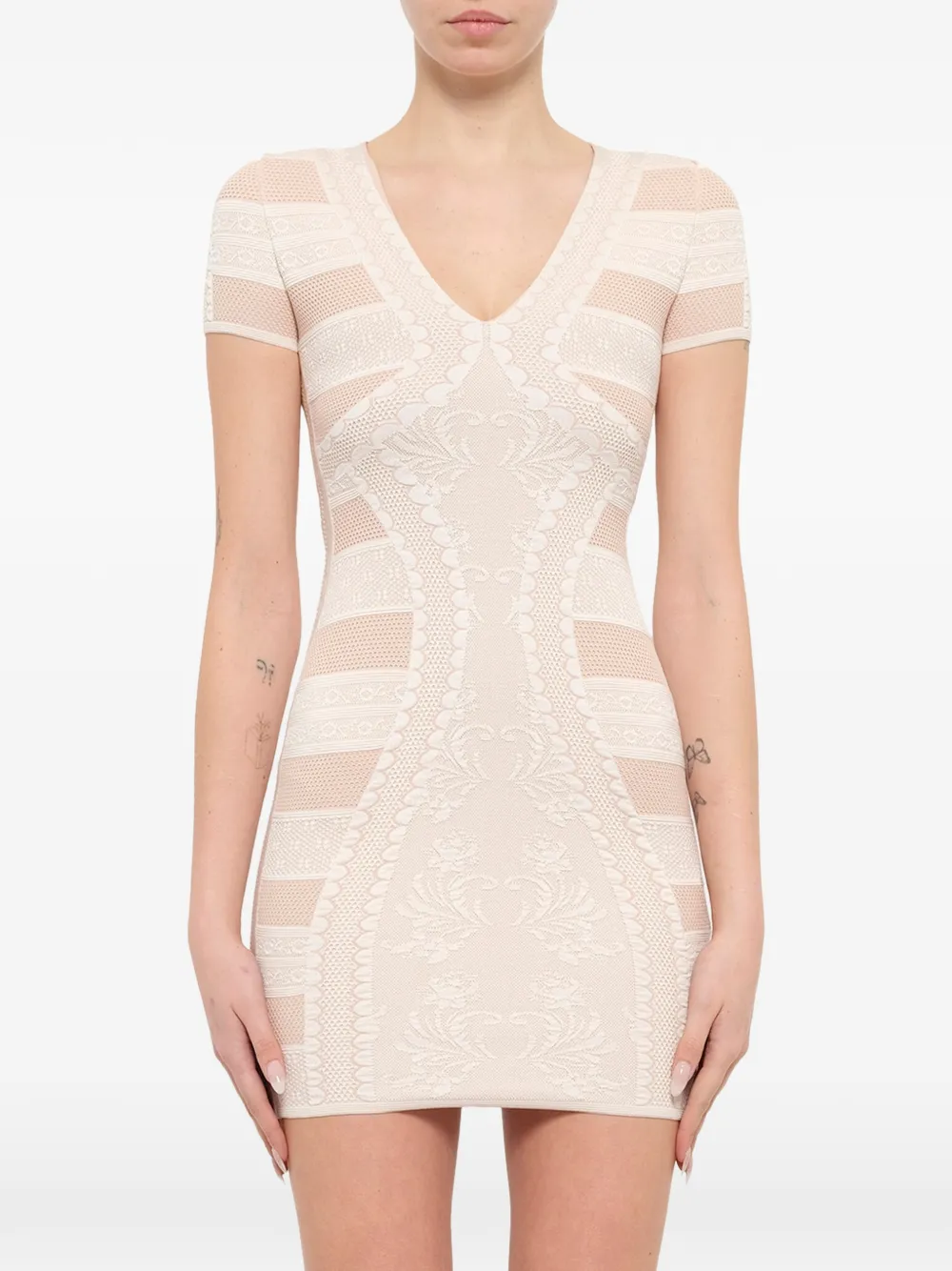 Alexander McQueen Victorian lace knit mini dress