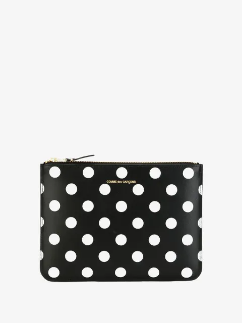 Comme Des Garçons Wallet polka-dot-print calf leather pouch