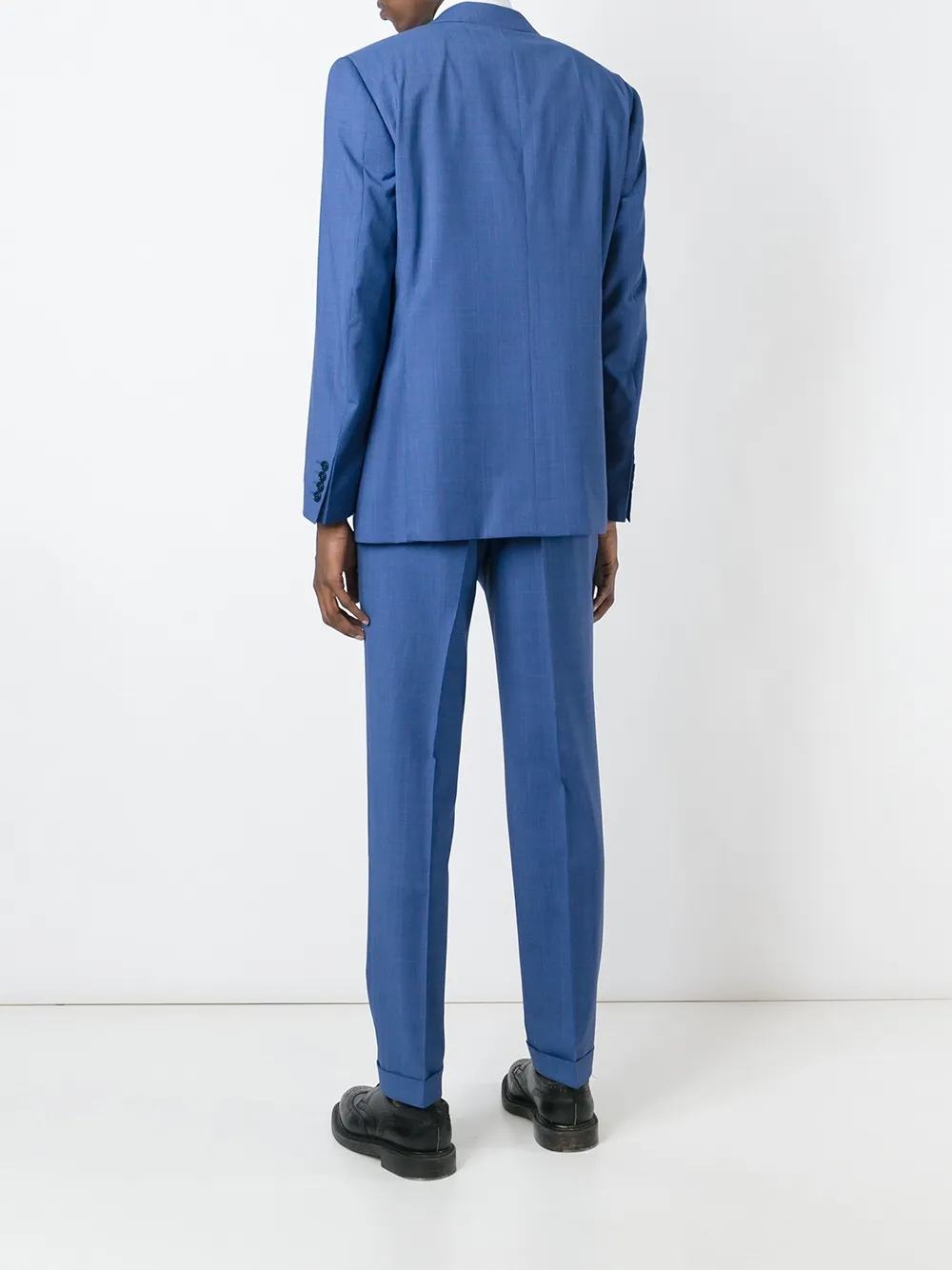 Canali checked two piece suit Blauw