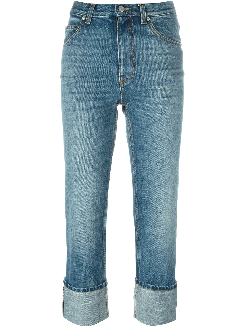Alexander McQueen cropped jeans - Blu