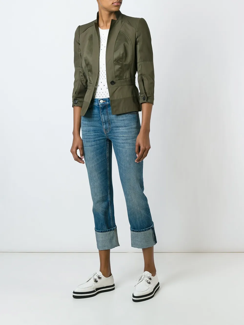  Alexander Mcqueen Klassische Cropped Jeans   Blau 